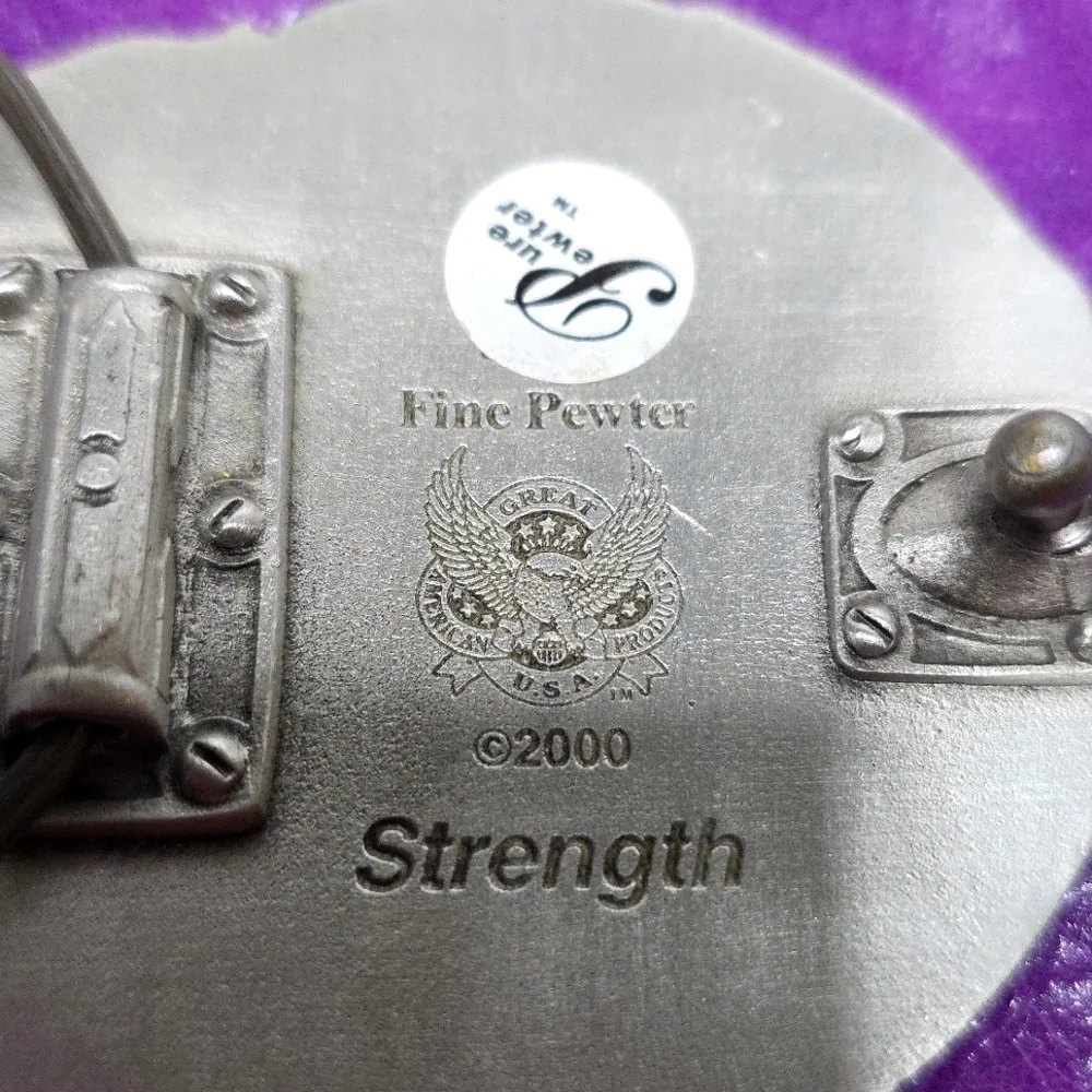 Fine Pewter Silver Tone Dragon Yin Yang Belt Buckle 2000 USA